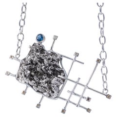 German Kabirski Chiselon Singular Edition Sapphire
Diamonds Silver Necklace