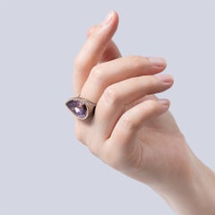 Deutscher Kabirski-Ring aus 925er Sterlingsilber mit Ametrin und Cognac-Diamant
