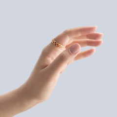 German Kabirski Cyrene Raw Ruby Gold Plated Silver Ring