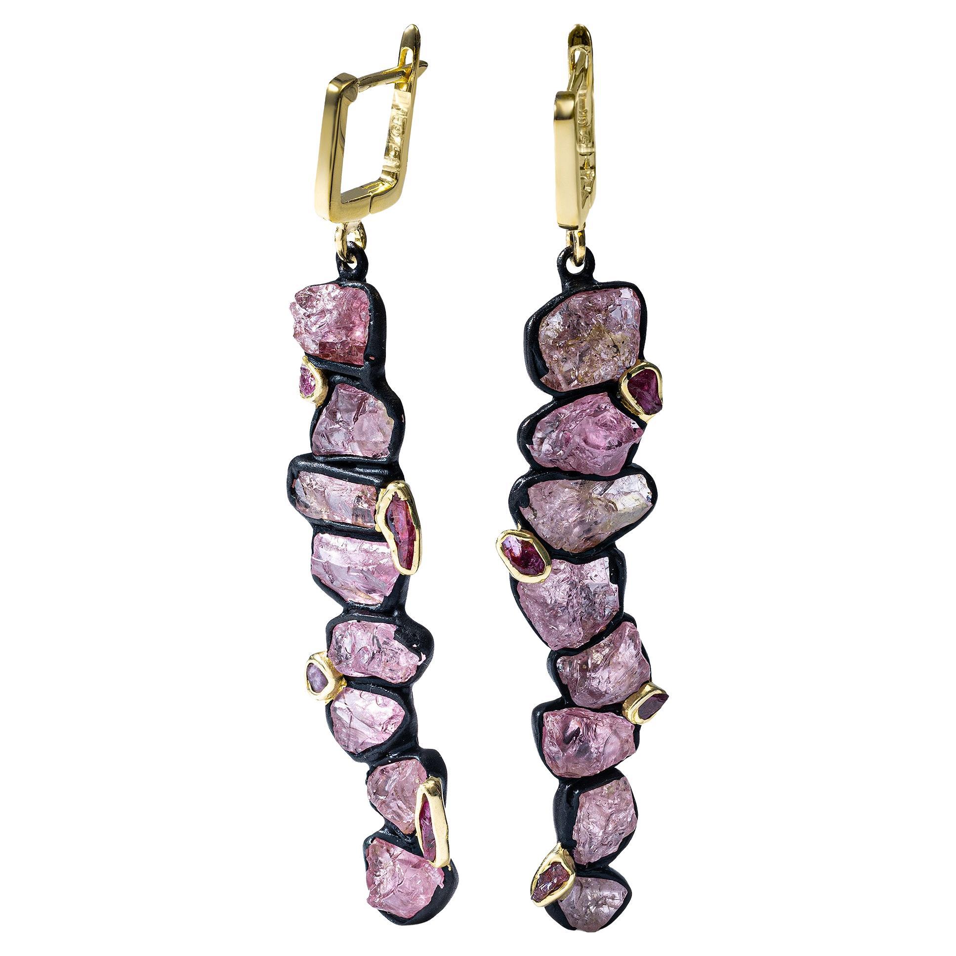 German Kabirski Danae Handcrafted Sapphire
Ruby Silver Earrings