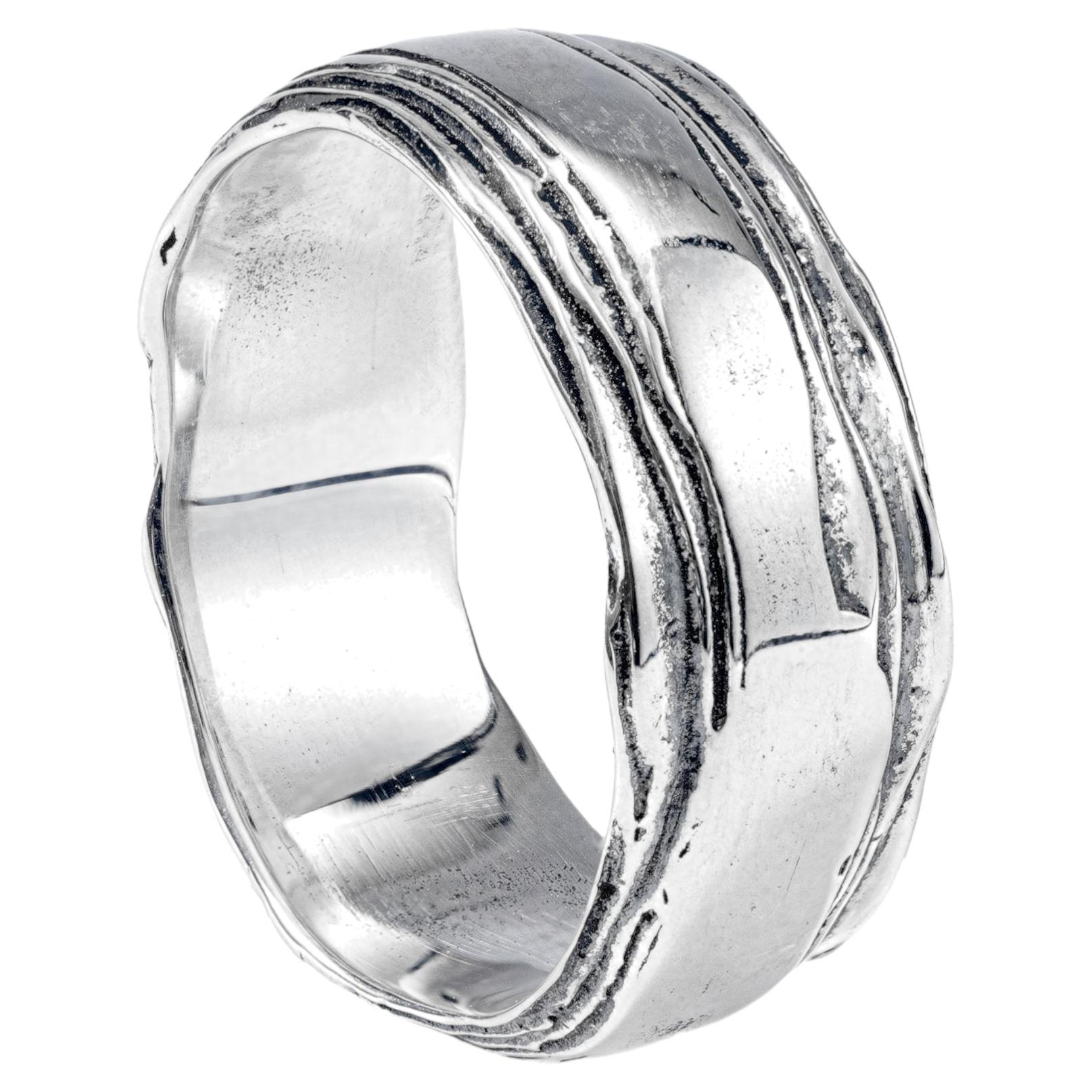 Deutsch Kabirski Dryas oxidiert 925 Sterling Silber dünn geschichteten Ring