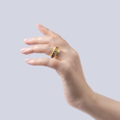 German Kabirski Enki Singular Edition Gold Plated Silver Ring with Sapphires