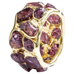 German Kabirski Enyo Rough Garnet Gold Plated Silver RIng German Kabirski Enyo Rough Garnet Gold Plated Silver RIng