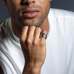 German Kabirski Esker Handmade 925 Silver Sculptural Band Ring