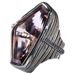 German Kabirski Ezri Singular Edition Silver Ring With Ametrine & Black Spinel