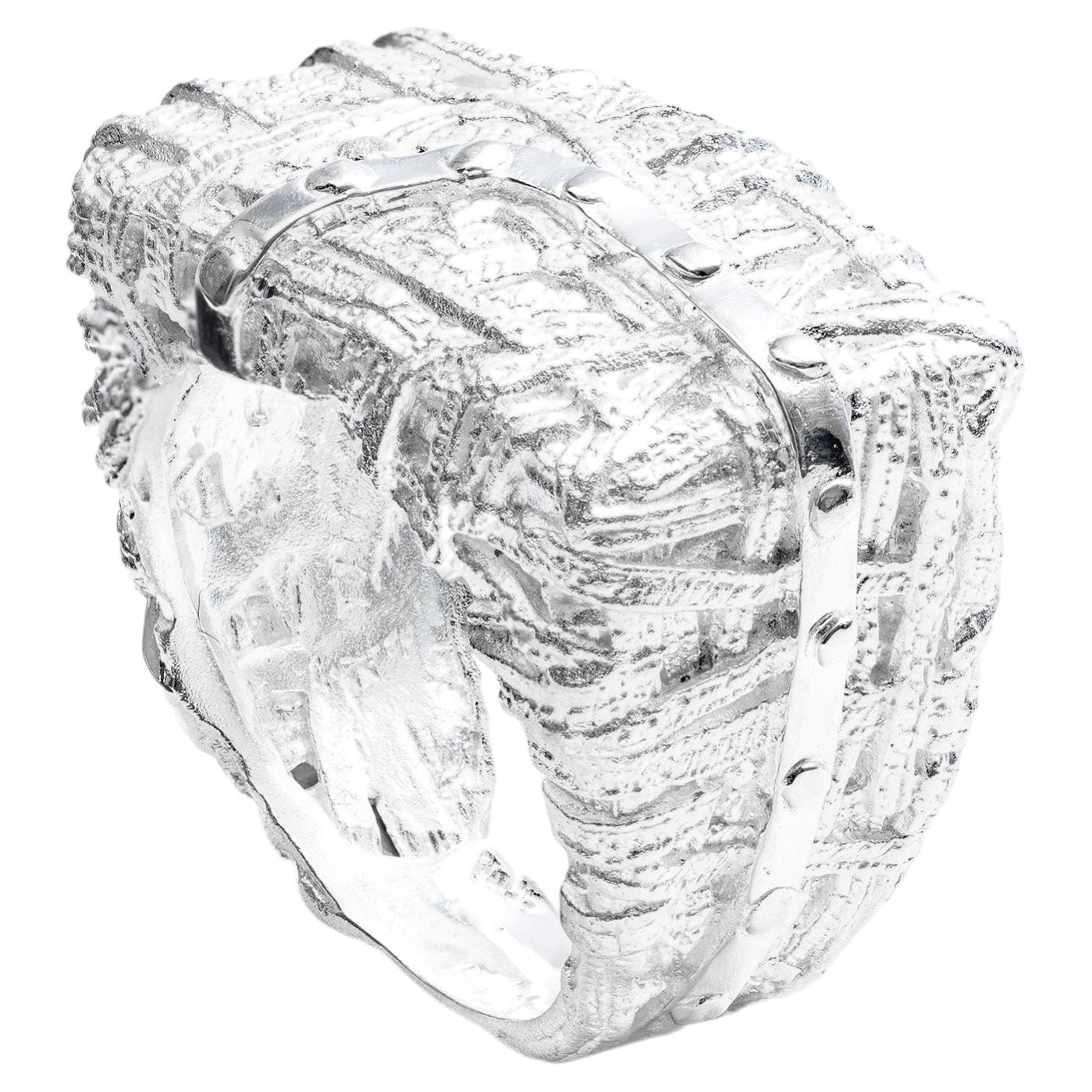 Bague Kabirski en argent 925 avec structure torsadée et enchevêtrée