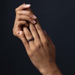 German Kabirski Gaiete Black Anthracite Plated 925 Silver Ring with Raw Ruby