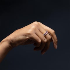 German Kabirski Gaiete Raw Ruby White Rhodium Plated Silver Ring