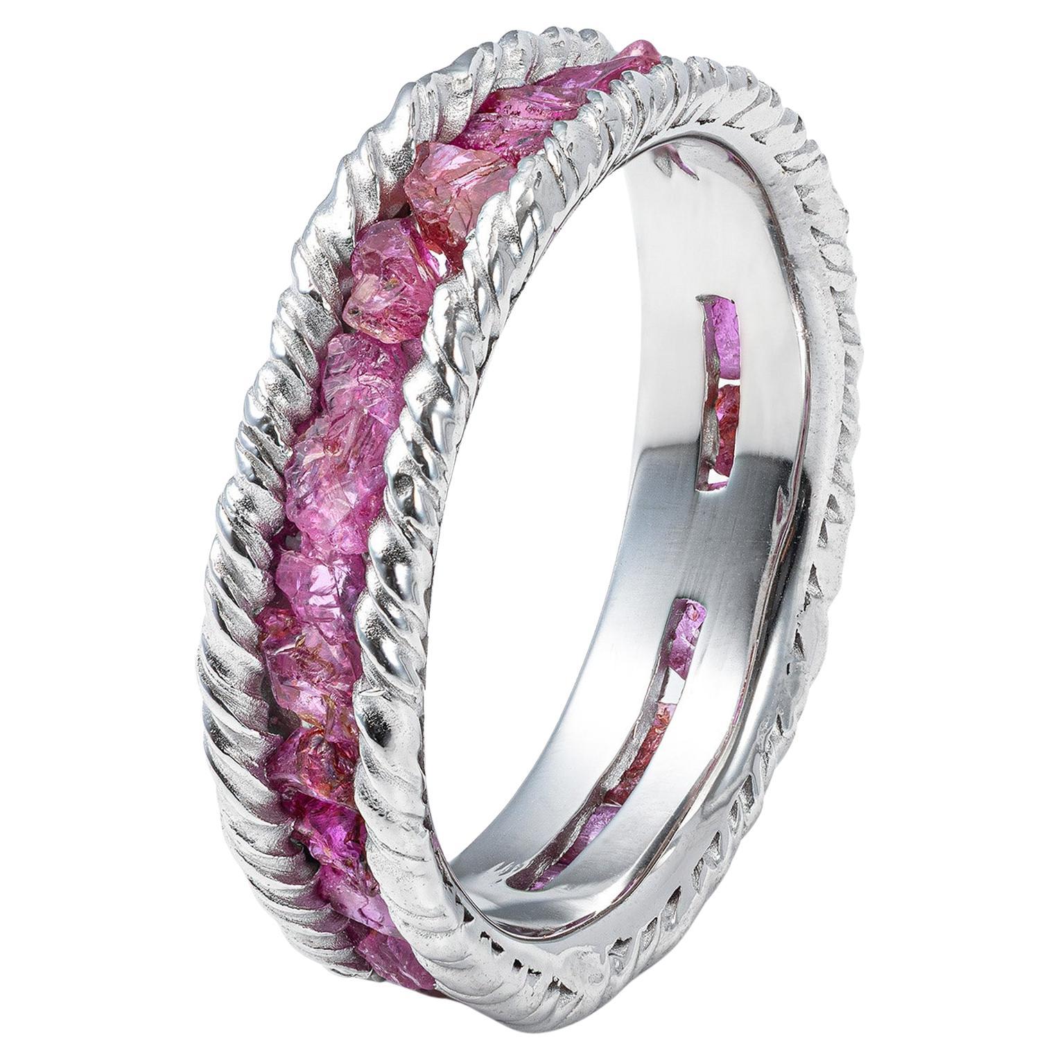 German Kabirski Gaiete Silber Ring mit natürlichem Roh-Rubin im Angebot