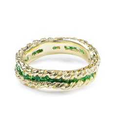 German Kabirski Raw Tsavorite Gold Plated Silver Gaiete Ring