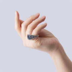 German Kabirski Huron Singular Edition Silver Ring with Blue Topaz