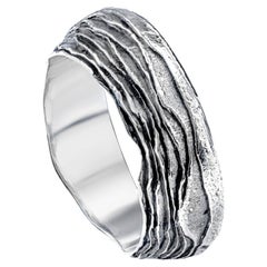 German Kabirski Jotun Oxidized 925 Sterling Silver Ring With Layered Texture