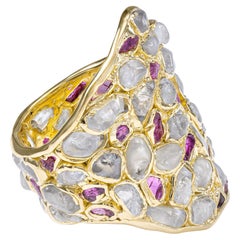 German Kabirski Kelea Handcrafted Zircon
Ruby Gold Plated Silver Ring