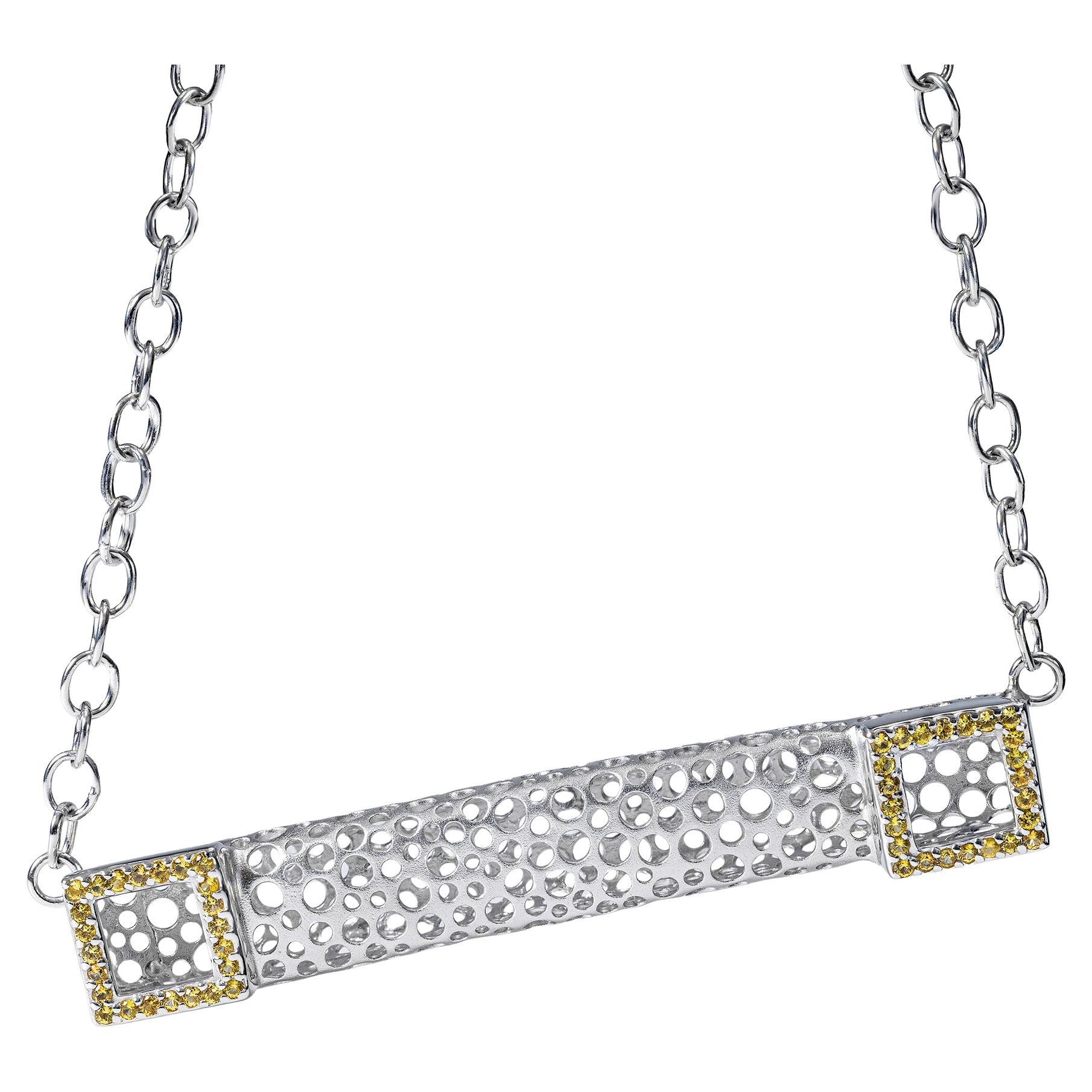German Kabirski Kore Singular Edition Yellow Sapphires Silver Neklace