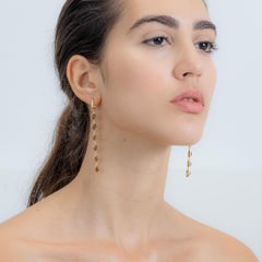 German Kabirski Koro 18k Gold Plated 925 Silver Earrings with Smoky Quartz