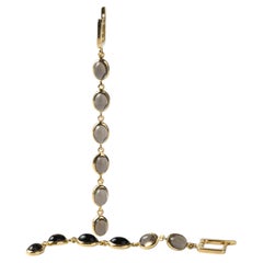 German Kabirski Koro 18k Gold Plated 925 Silver Earrings with Smoky Quartz