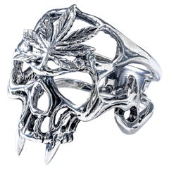German Kabirski Kuro Sculptural Unisex Silver Skull Ring