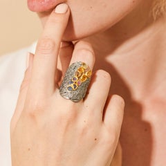 Anillo alemán de Kabirski Latunia, de plata chapada en rodio negro y oro, con zafiro