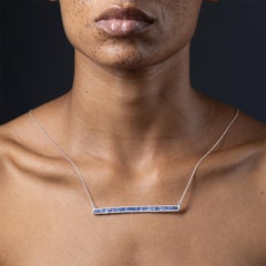 German Kabirski Lithos Artisan Raw Blue Sapphires Silver Necklace
