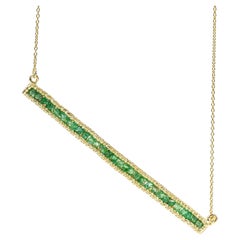 German Kabirski Lithos Gold-Plated Silver Necklace with Raw Tsavorite Garnet