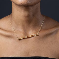 German Kabirski Lithos Raw Natural Spessartine Gold Plated Silver Necklace