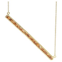 German Kabirski Lithos Raw Natural Spessartine Gold-Plated Silver Necklace