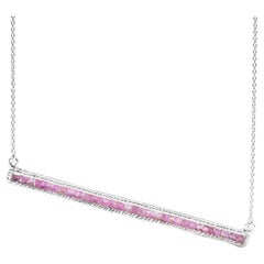 German Kabirski Lithos Raw Pink Sapphires Silver Necklace