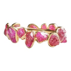 German Kabirski Livia Iconic Raw Ruby Gold Plated Silver Ring