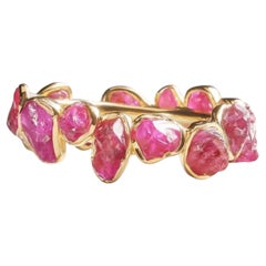 German Kabirski Livia Iconic Raw Ruby Gold Plated Silver Ring