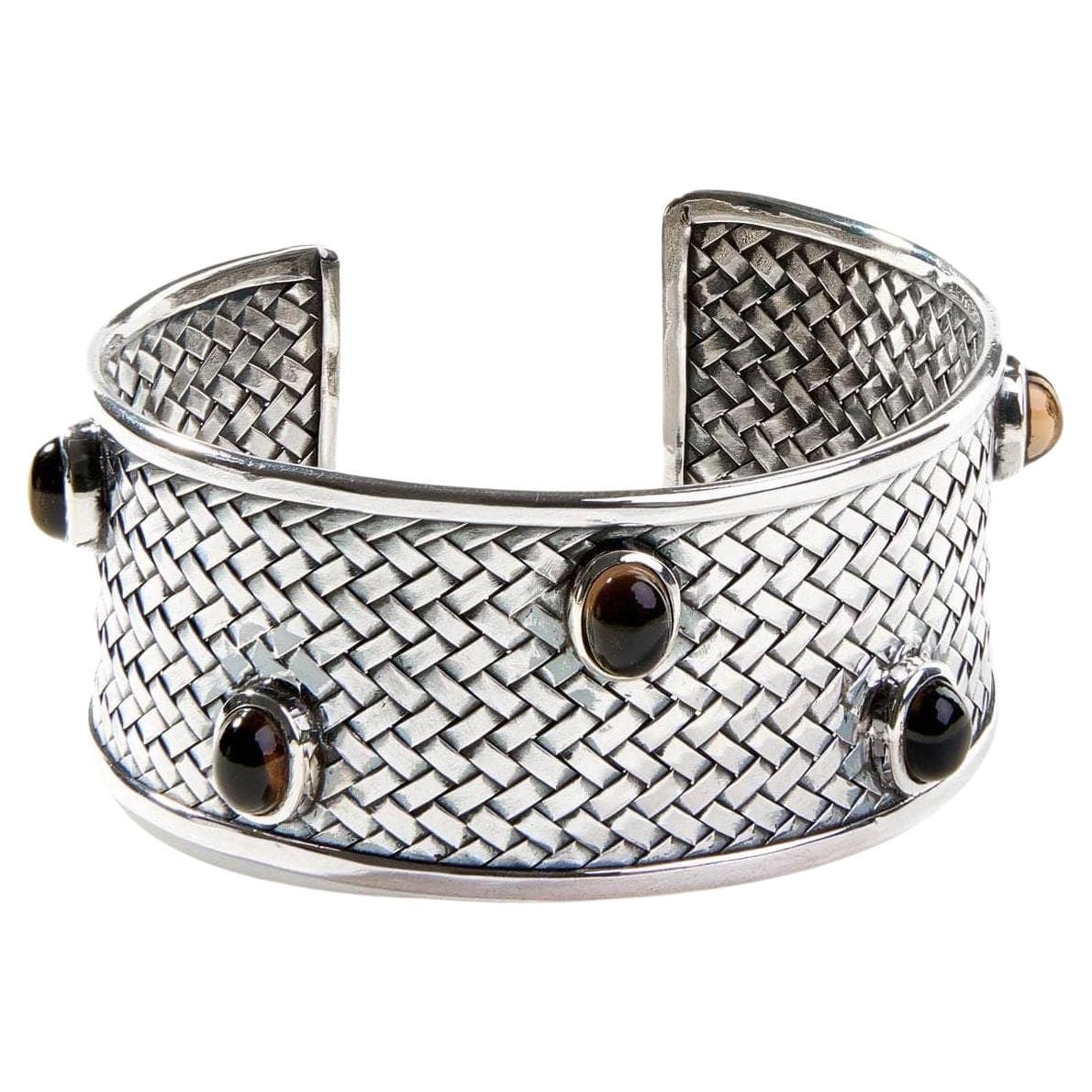 Bracciale in quarzo fumé German Kabirski Marron in vendita