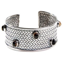 German Kabirski Marron Smoky Quartz 925 Silver Bangle German Kabirski Marron Smoky Quartz 925 Silver Bangle