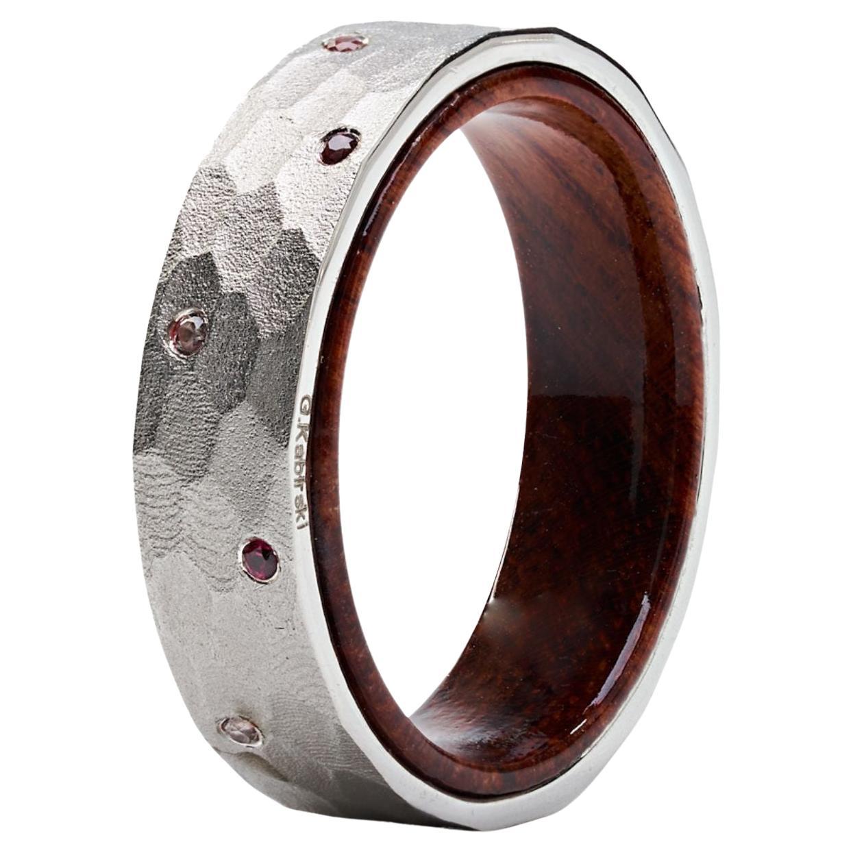 German Kabirski Nuptia Mixed Sapphire Silver Ring For Sale