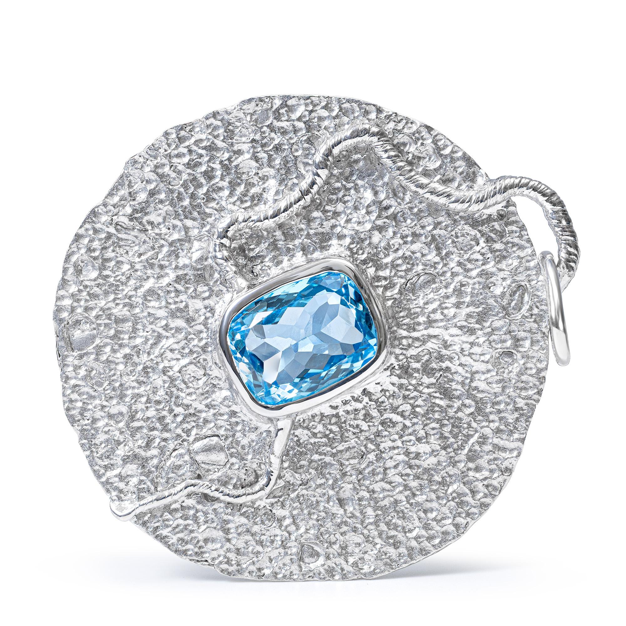 Contemporaneo German Kabirski Oread Ciondolo d'argento con topazio unico nel suo genere in vendita