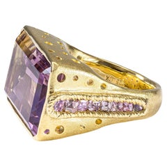 German Kabirski Peu Gold Plated Silver Ring with Ametrine & Pink Sapphires