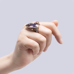 Deutscher Kabirski Roxa-Ring aus 925er Sterlingsilber mit Ametrin und rosa Turmalin