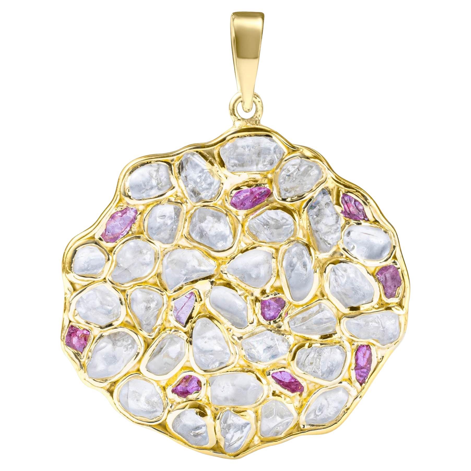 German Kabirski Saori Handcrafted Zircon
Ruby Gold Plated Silver Pendant