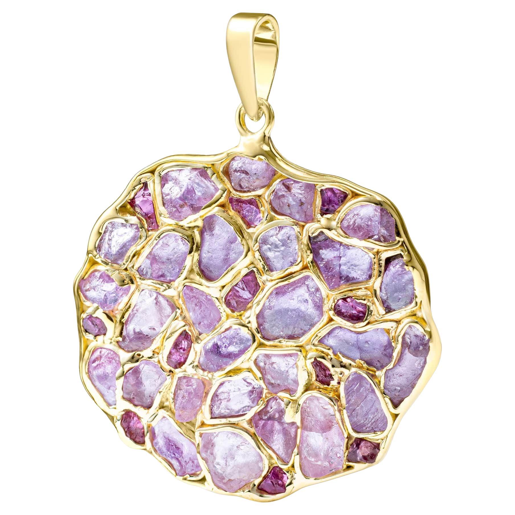 German Kabirski Saori Limited Edition Pink Sapphire 
Ruby Silver Pendant