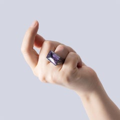 German Kabirski Tahoe Singular Edition Silver Ring With Amethyst & Black Spinel