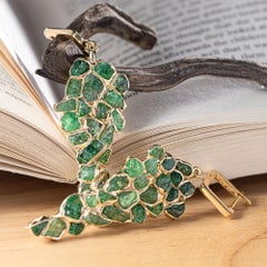 Orecchini German Kabirski Tarina in argento placcato oro con tsavorite grezza