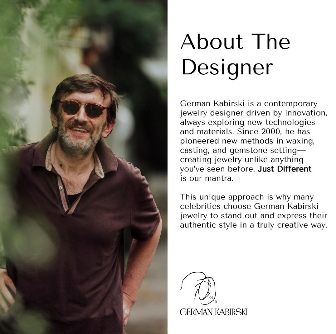 Orecchini in argento placcato oro con tsavorite grezza in edizione limitata di German Kabirski Tarina in vendita 2