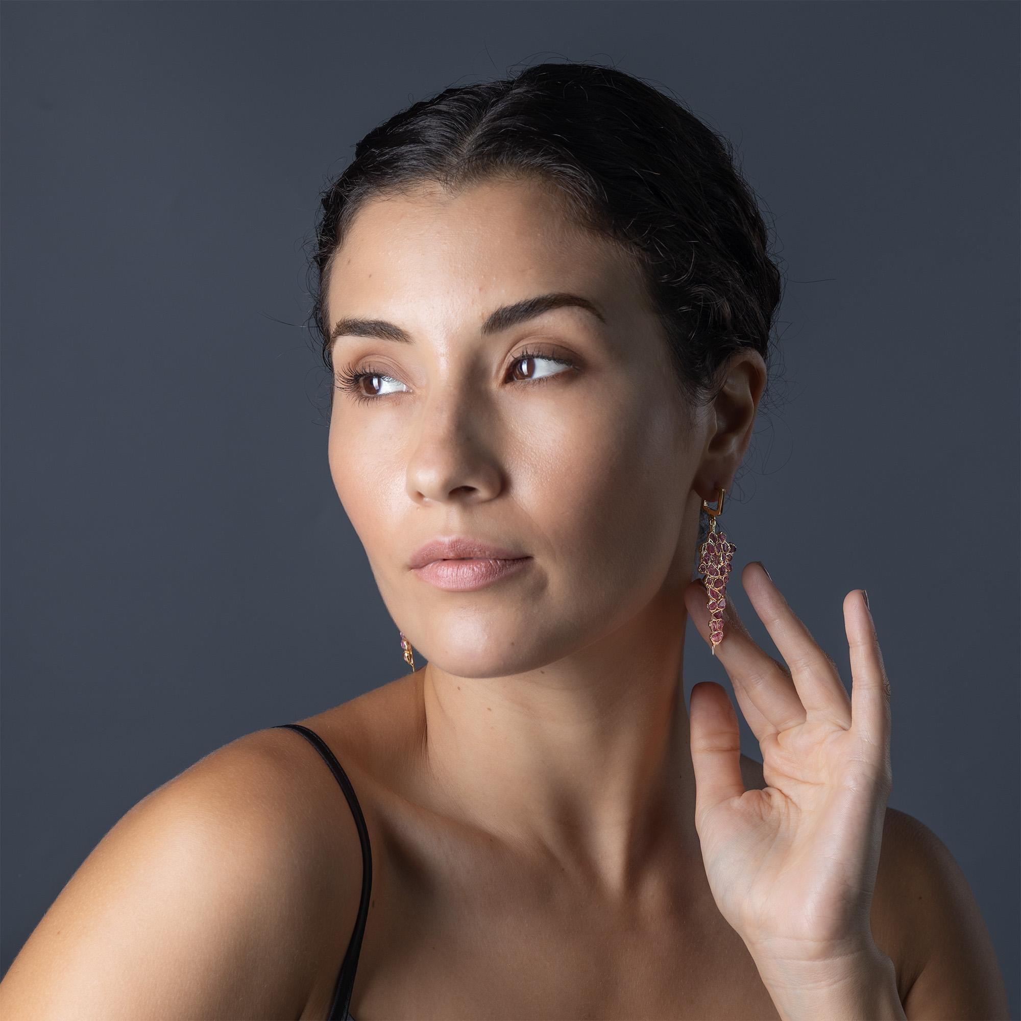 De las mujeres Pendientes de plata chapada en espinela en bruto German Kabirski Tarina en venta