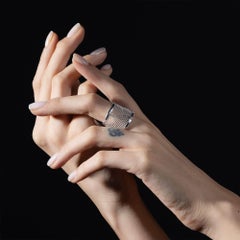 Anillo ajustable de banda abierta de malla de titanio y plata 925 «Kabirski Tessera» de German