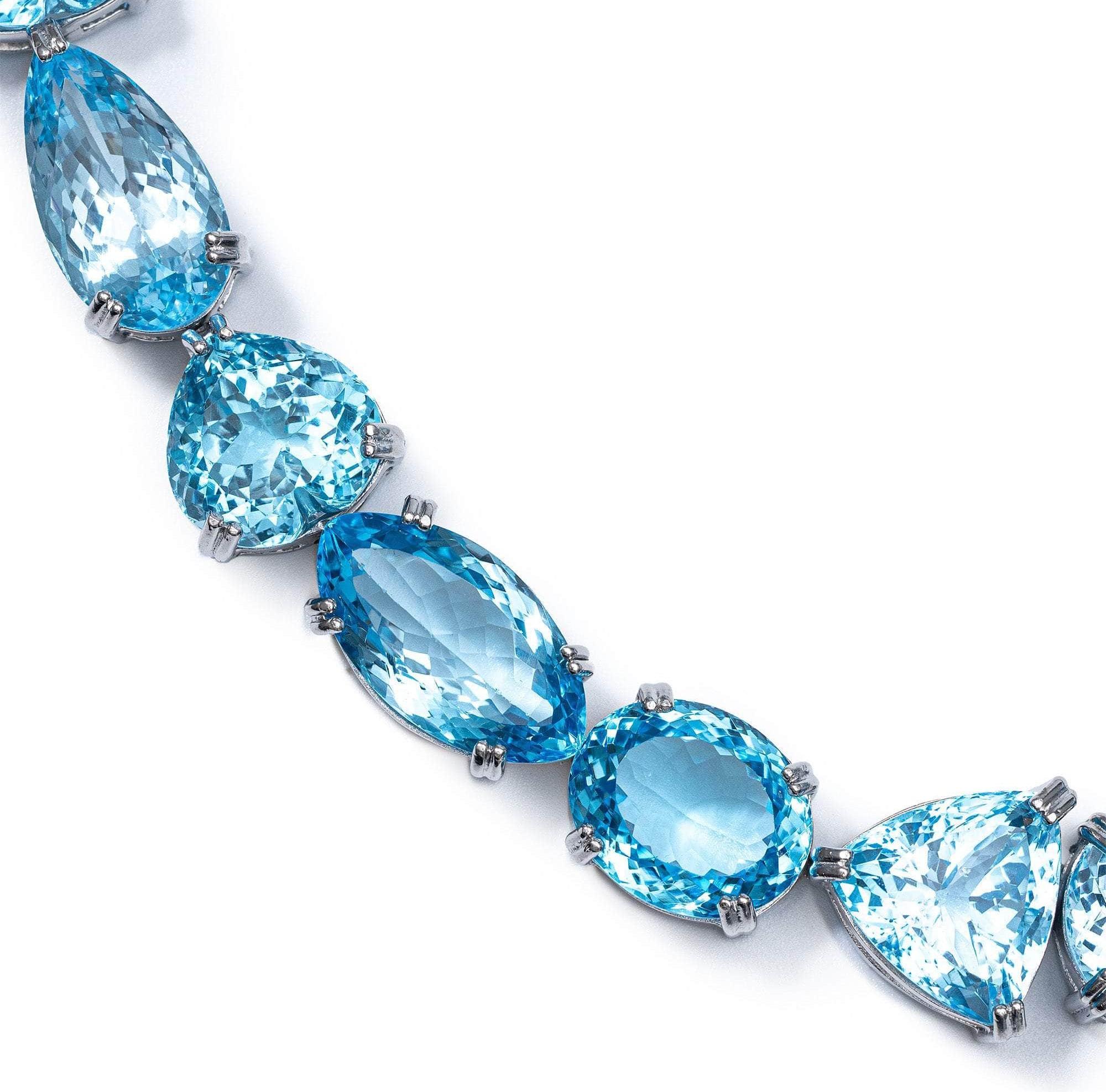 Contemporaneo German Kabirski Thalyn Mixed-Cut Topaz Silver Necklace in vendita