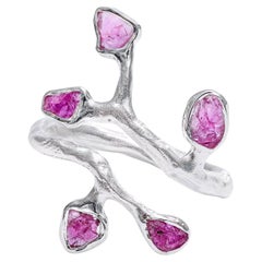 German Kabirski Tinta Nature Inspired Raw Ruby Silver Ring