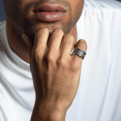 German Kabirski Veldt Oxidized Silver Ring with Organic Wrinkled Texture