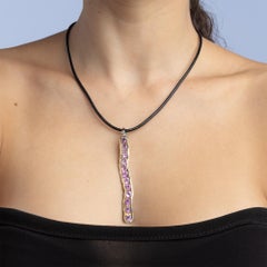 German Kabirski Yusn Gold Plated Silver Pendant with Round Cut Amethyst
