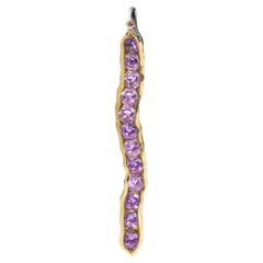 German Kabirski Yusn Gold Plated Silver Pendant with Round Cut Amethyst