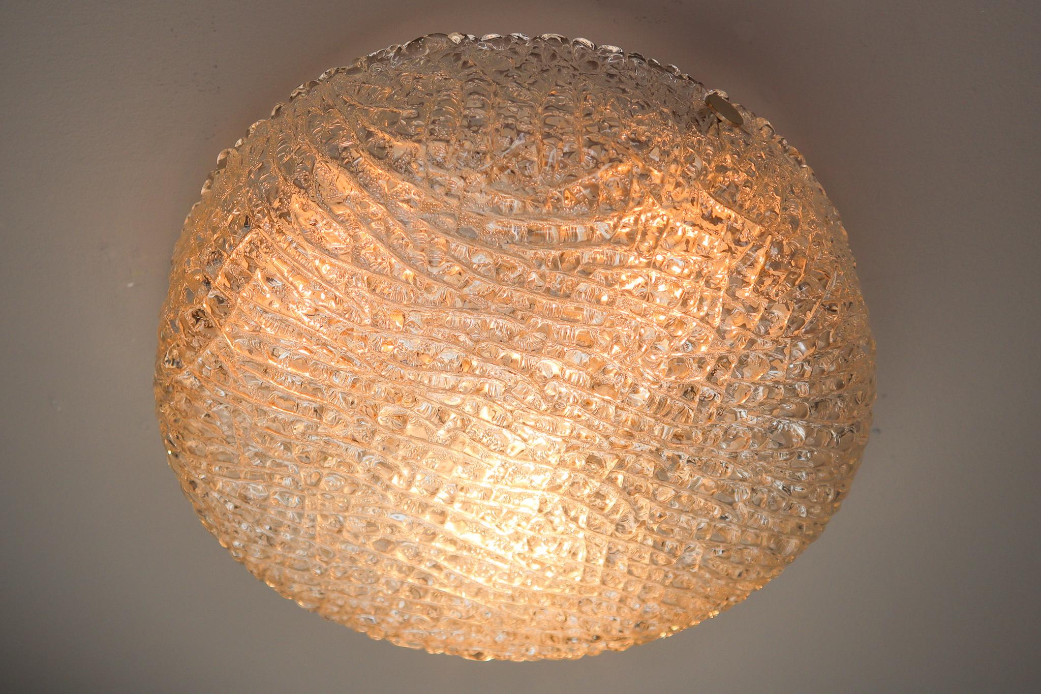 German Kaiser Flush Mount Ceiling Light Murano Glass, 1960s 2