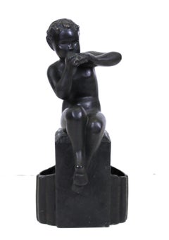 German 'Kleiner' Early Art Deco Bronze Sculpture of Young Pan
