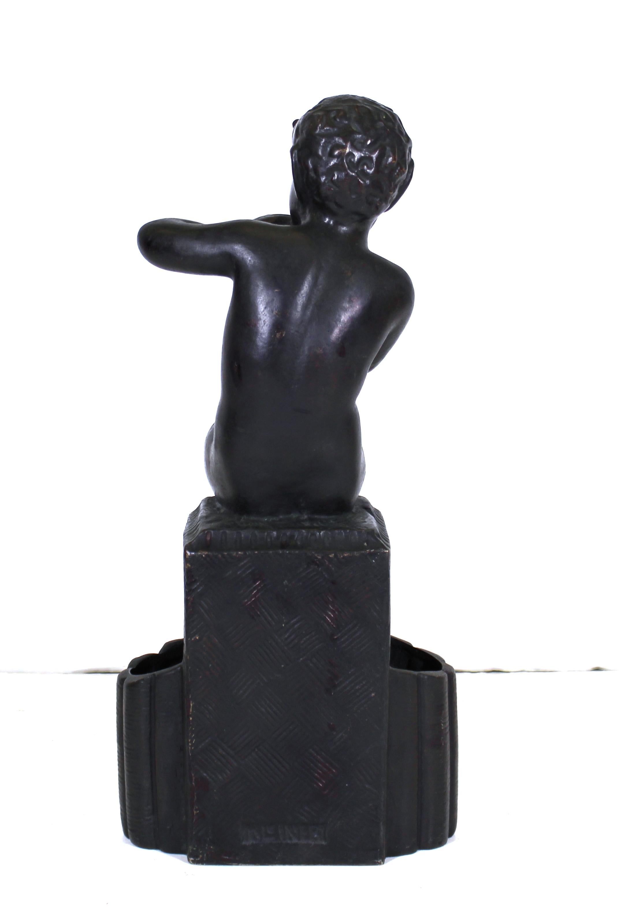 Early 20th Century German 'Kleiner' Early Art Deco Bronze Sculpture of Young Pan